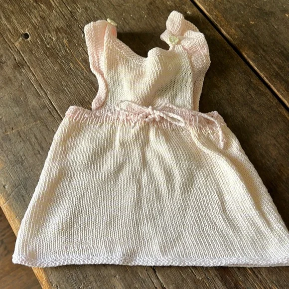Vintage Knit Pink Cotton Pinafore Dress 0-6M | Color: Pink | Size: 3-6mb | Stellantwo's Closet